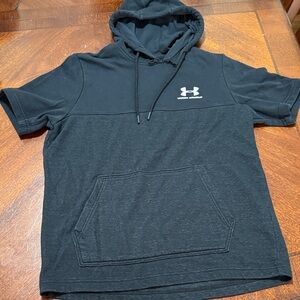 Under Armour Black Short Sleeve Hoodie with Logo